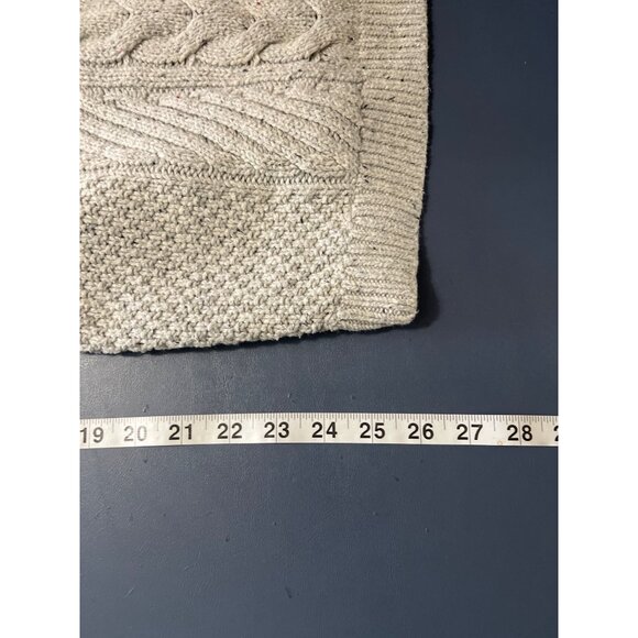 Lands End Womens Grey Cable Knit Sweater M Cotton - Picture 7 of 9